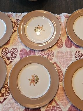 6 Vintage Flintridge China Bread & Butter/Dessert Plates Platinum Trim USA